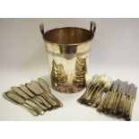 A silver plated two handled wine cooler/champagne bucket,