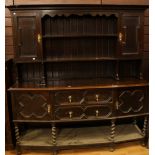 A Jacobean Revival oak dresser,