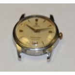 Omega - a vintage 1950s Seamaster calendar automatic wristwatch head, silvered dial,