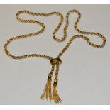 An Italian Unoaerre two tone yellow and white 18ct gold rope twist necklace,