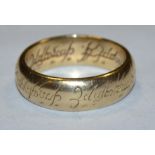 A limited edition Lord of The Rings 9ct gold band ring, being a replica of The One Ring, size M, 5.