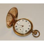 An Elgin gold plated hunter pocket watch