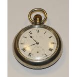 A Stoneboro Lever pocket watch, the white face with Roman numerals and subsidiary seconds dial,