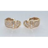 David Morris - a pair of diamond hoop clip cluster earrings,