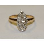 An diamond navette shaped cluster ring,