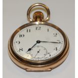 A gold plated pocket watch,