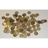 Coins - a quantity of pre-decimal silver threepenny bits,