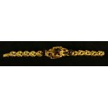 A 19th century agate and yellow metal bracelet,