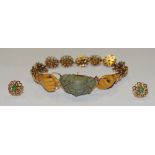 An unusual Victorian yellow metal bracelet the links in form of stylised suns,