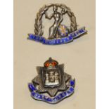 Militaria - silver and enamel,