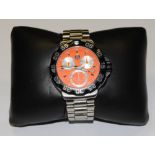 A Tag Heuer Formula 1 Divers stainless steel gentleman's wrist watch, orange face, subsidiary dials,