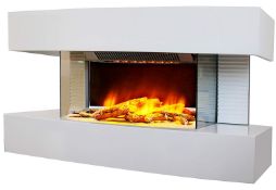 Chemin'Arte 185 Lounge Medium Electric Wall Fireplace Design White RRP £299.99