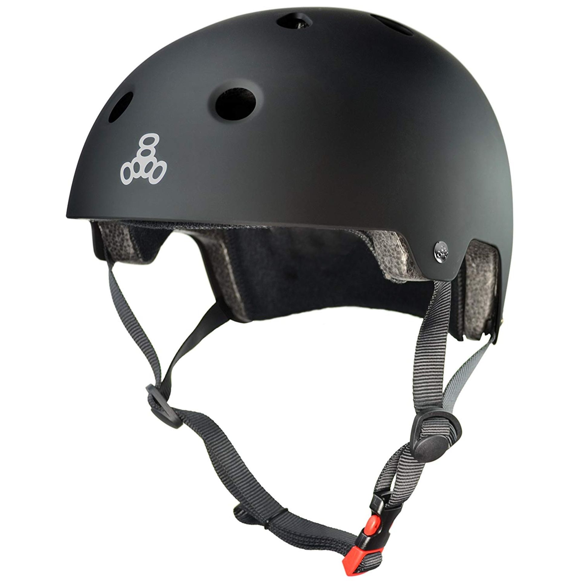 Triple 8 Brainsaver EPS Unisex Rubber Helmet, Black, L/XL