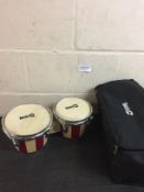 RockJam 7" and 8" Bongo Drum Set with Padded Bag