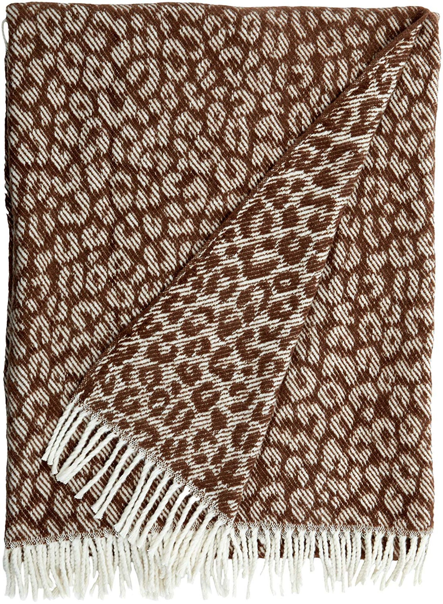 Brand New Euromant Leopard Blanket 140 x 180 x 5 cm Mink