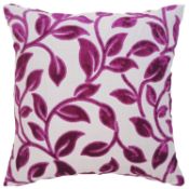 Brand New Ragged Rose Lara Wine Velvet Leaf Pattern Scatter Cushion ,Square 50 x 50 cm