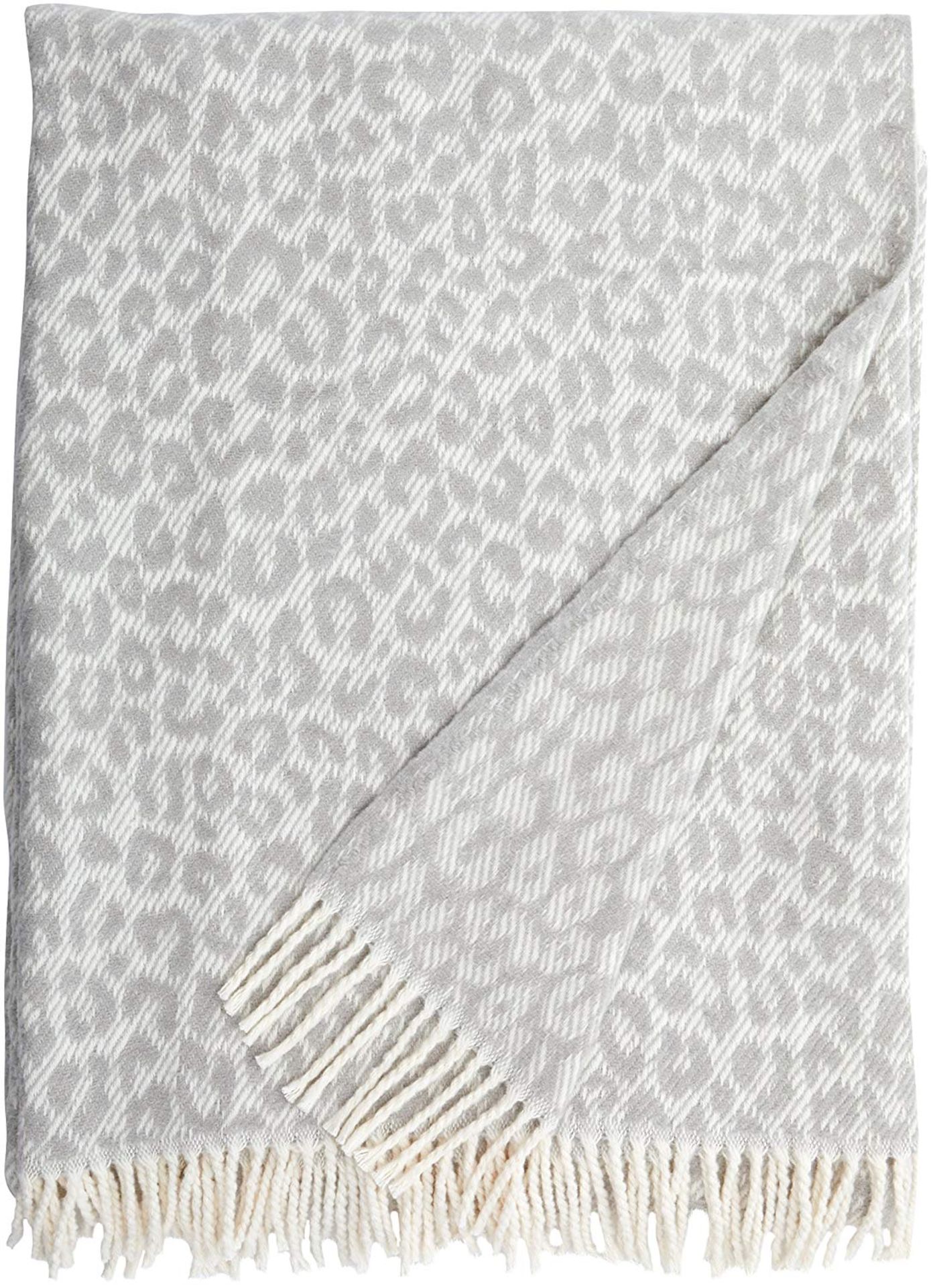 Brand New Euromant Leopard Blanket 140 x 180 x 5 cm light grey