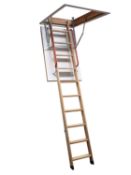 Deluxe Wooden Loft Ladder with Twin Handrails - Frame 1300 x 700mm RRP £189.99