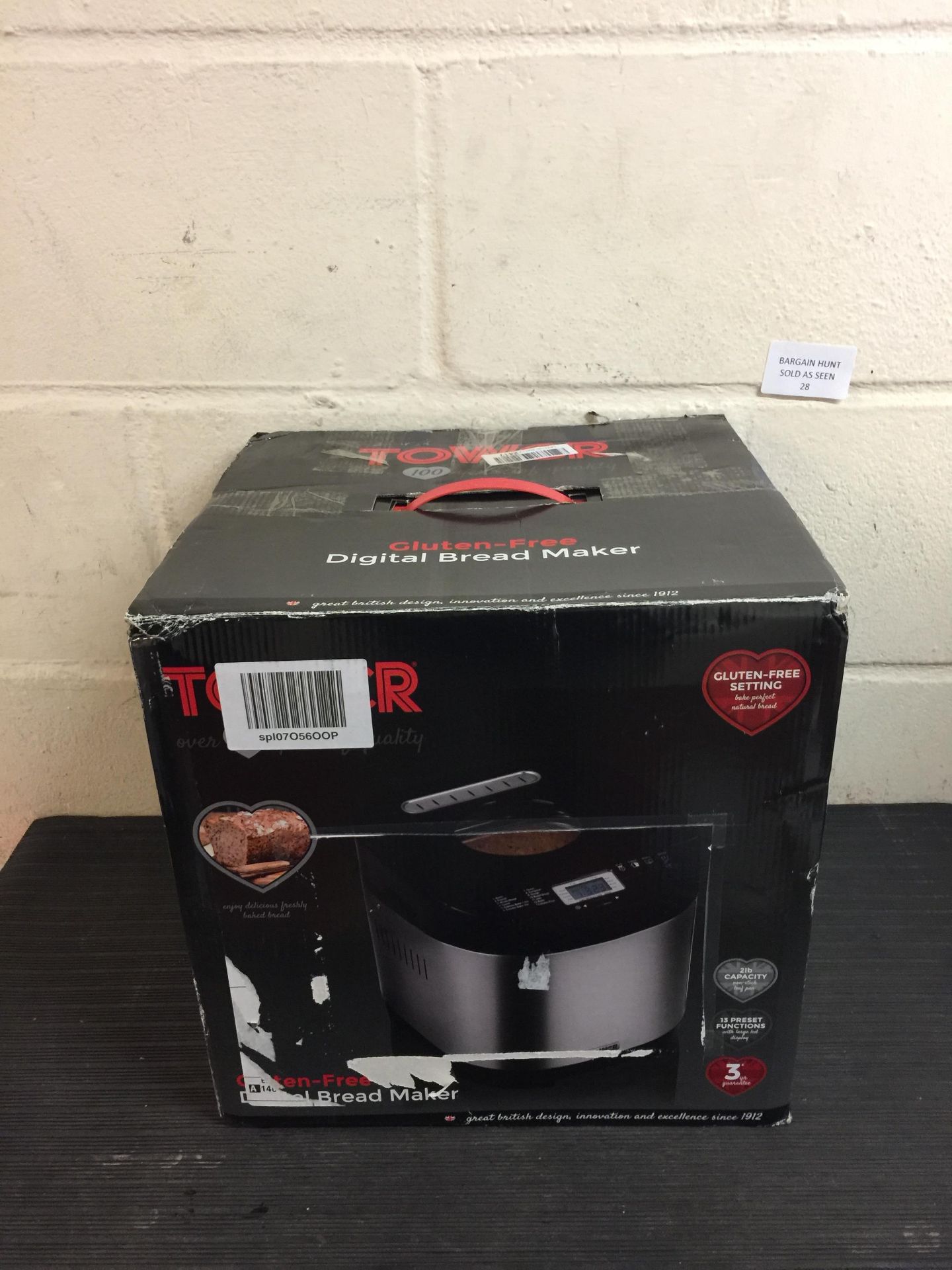 Tower T11001 Digital Bread Maker with Gluten Free Setting, Stainless Steel RRP £79.99