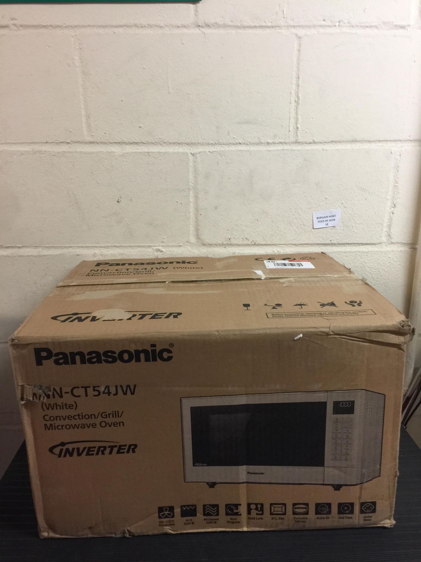 Panasonic Microwave NN-CT54JWBPQ in White, Combination Microwave Oven 27L RRP £168.99