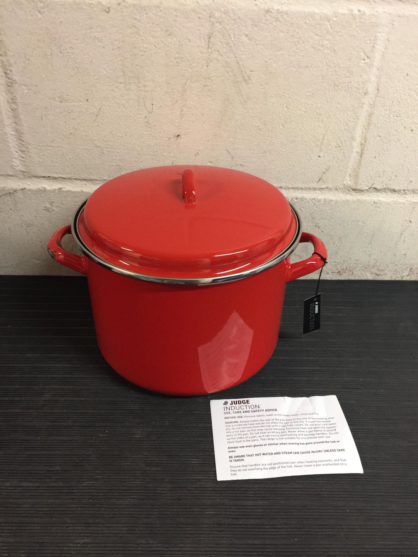 Judge Horwood JT45 24cm Stockpot, 7.8L, Carbon Steel Red