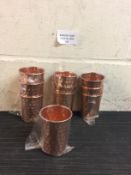Hammered Copper Glass Set of 10
