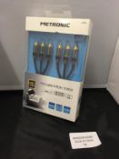 Brand New Metronic 419205 Set of 3 RCA Cables Male/Male 1.5 m Black