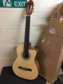 Cherrystone 4/4 Size Classical Guitar with 4-Band Equaliser, Natural (damaged see image)