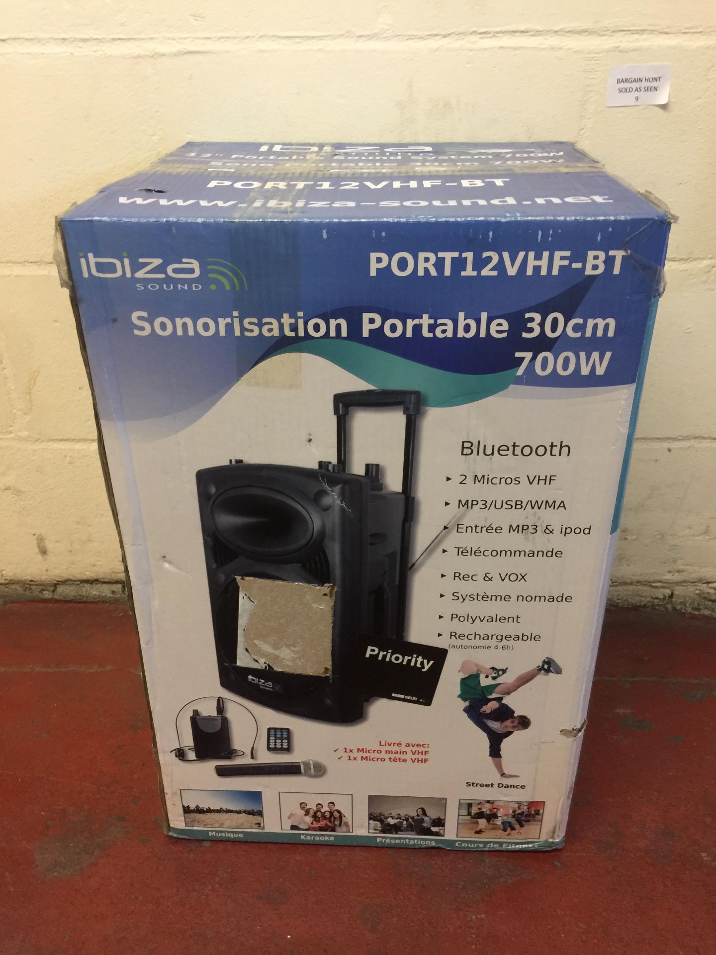 Ibiza Sound PORT12VHF-BT Portable PA Speaker System RRP £189.99