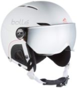 Bollé Juliet Visor Women's Outdoor Skiing Helmet Shiny White Edelweiss - 54-58 cm RRP £135.99