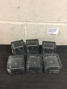 Solarize ® Set of 6 White LED Solar Powered Garden Glass Ice Cube Path Light Brick