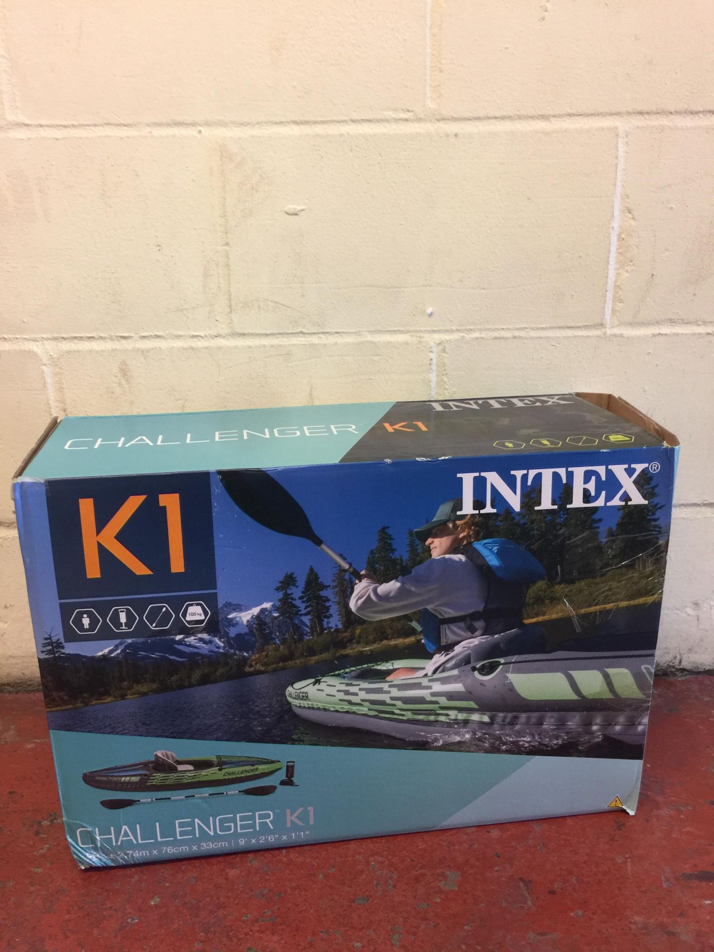 Intex Challenger K1 Kayak 1 Man Inflatable Canoe RRP £71.99