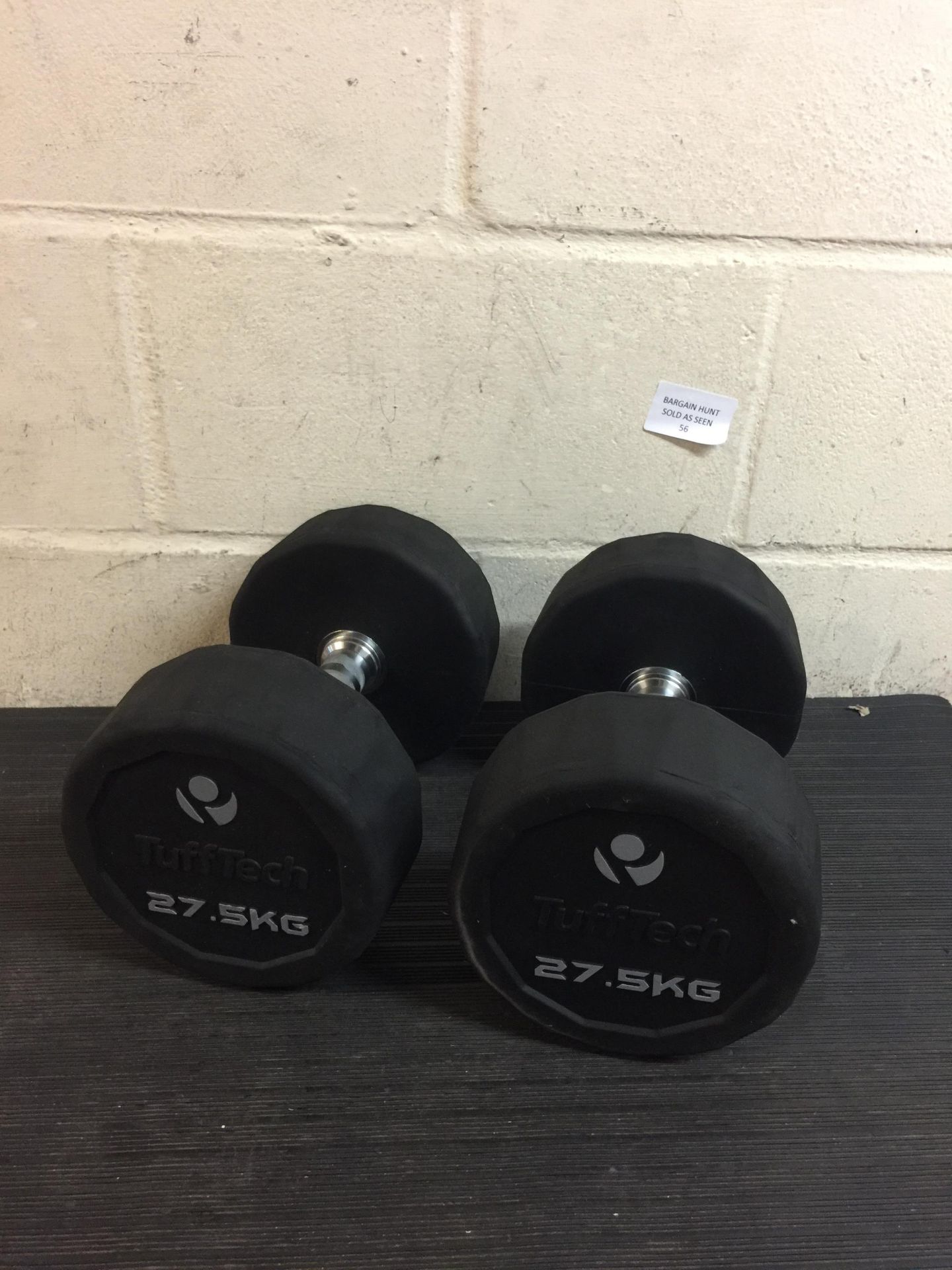 Physical Company TuffTech Rubber Dumbells (Pair) 27.5KG