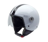 NZI 150251G324 Vintage II CWB Open Face Motorcycle Helmet, White/Black, L