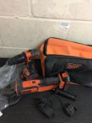 BLACK + DECKER BCK24D2S-QW -Hammer Drill and Grinder, with 2 batteries (both faulty)