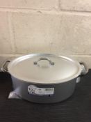 Pentole Agnelli Professional Aluminium Oval Saucepot with Lid