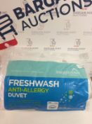 Brand New Snuggledown Fresh Wash Anti Allergy 4.5 Tog Duvet, Cotton, White, King