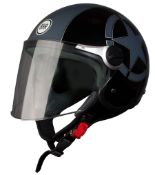 BHR 93838 Demi-Jet Open Face Helmets, Star Black, Medium