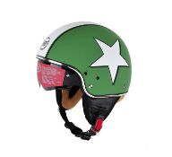 BHR 94164 Demi-Jet Helmet Model 802 With Hidden Visor, Green, L (58 cm)