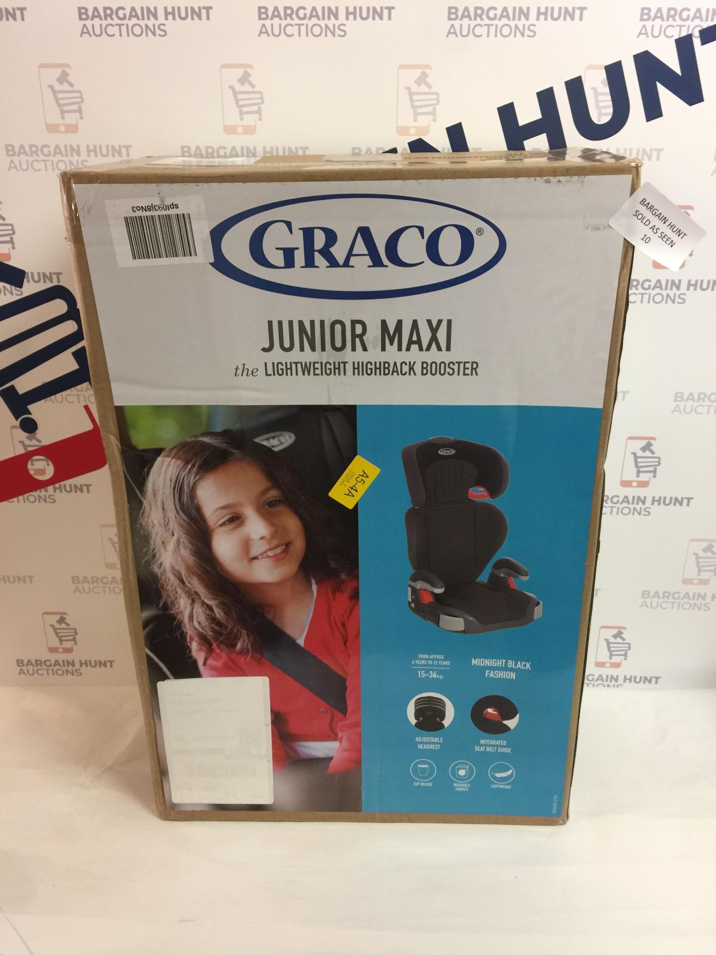 Graco Junior Maxi Lightweight Highback Booster Car Seat, Group 2/3, Midnight Black