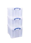 Really Useful 3 x 35 Litre Storage Box, Clear