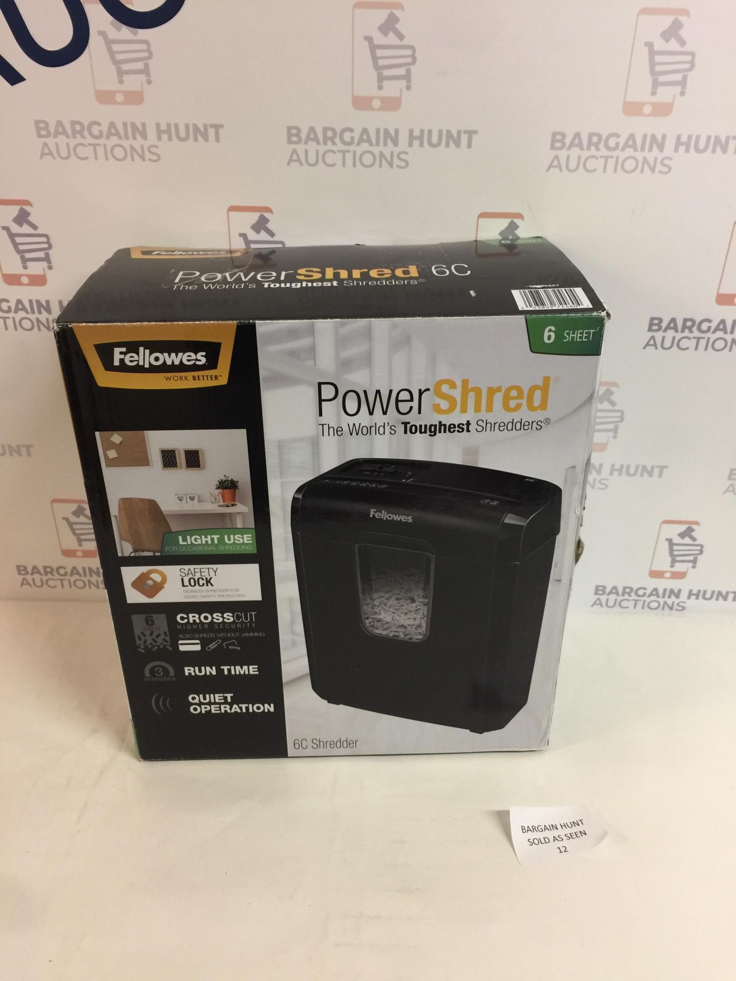 Fellowes Powershred 6C Personal 6 Sheet Cross Cut Paper Shredder