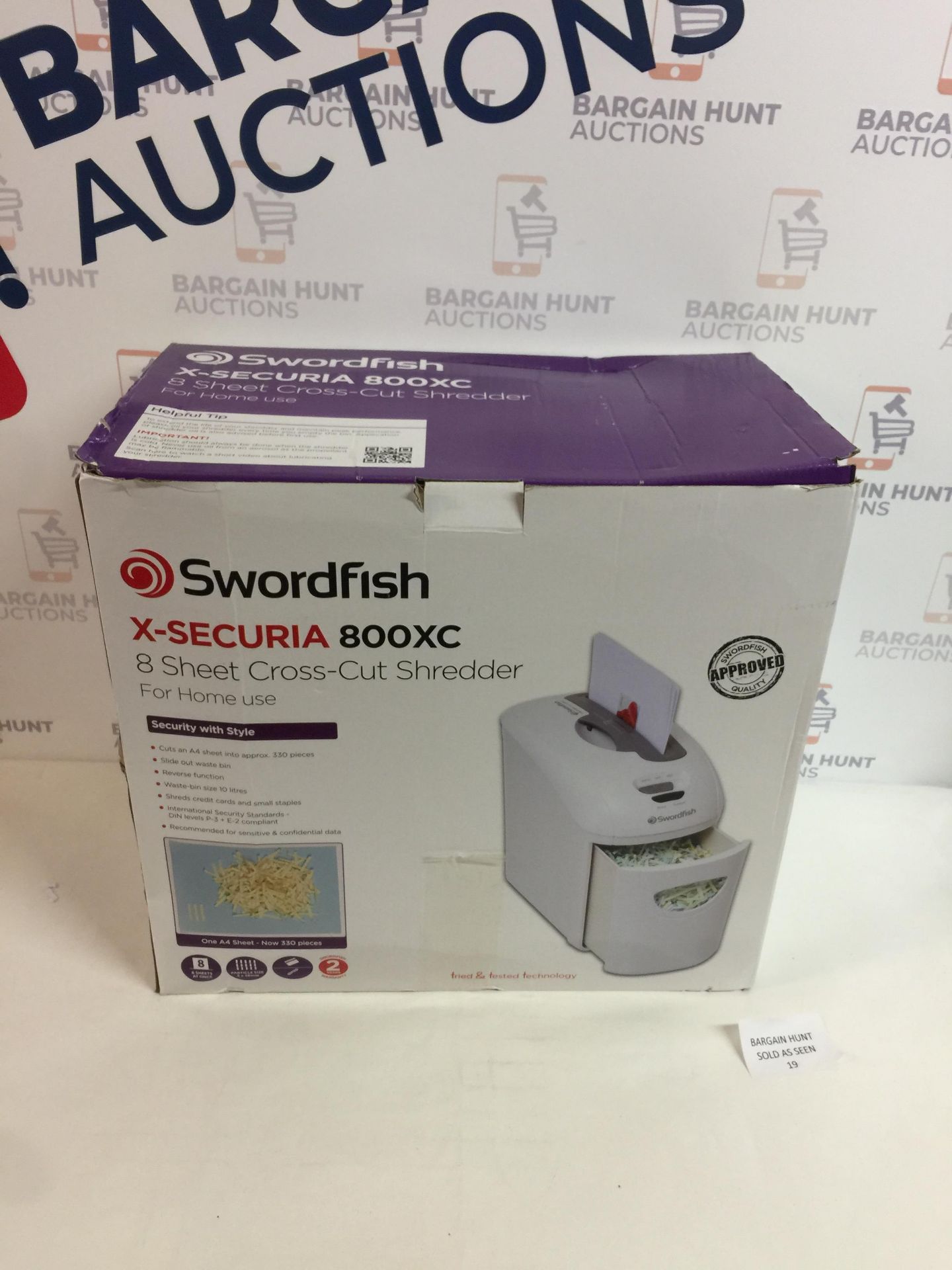 Swordfish 40300 X-Securia 800XC 8 Sheet Cross Cut Paper/Document Shredder