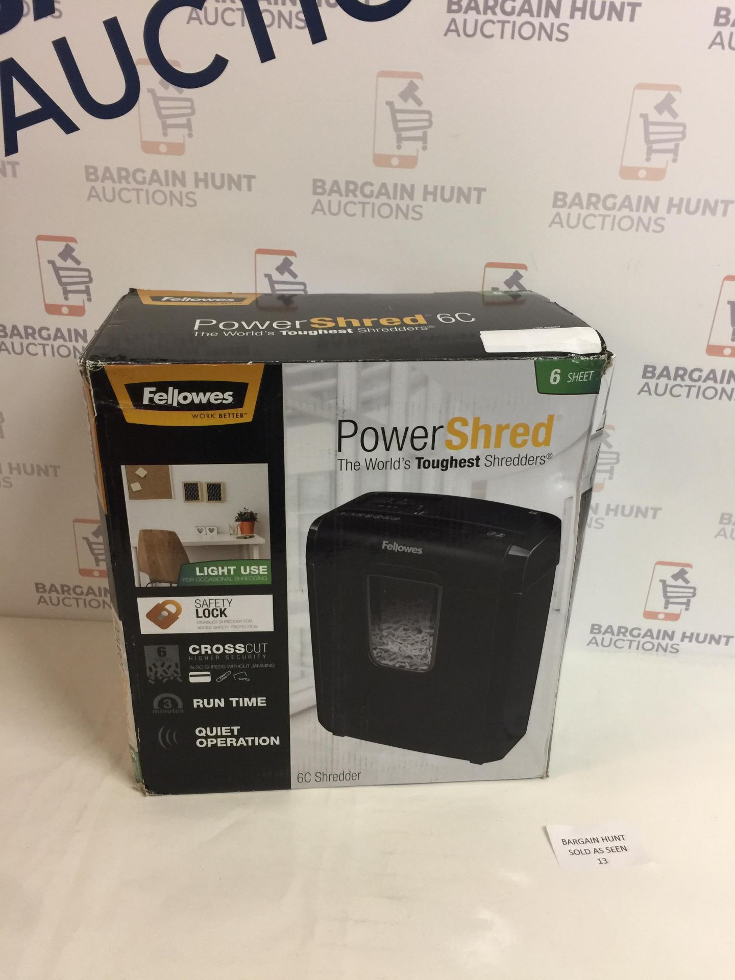 Fellowes Powershred 6C Personal 6 Sheet Cross Cut Paper Shredder