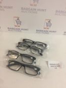 Eyekepper 4-Pack Spring Hinges Vintage Reading Glasses Men Readers Black +2.5