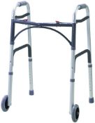 Drive DeVilbiss Healthcare Folding Lightweight Aluminium Walking Frame with Wheels