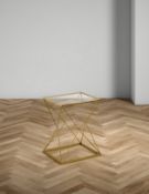 Sleek and Contemporary Polished Brass Clear Glass Star Table RRP £99