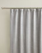 Chenille Pencil Pleat Curtains, Silver