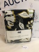 Lined Modern Print Floral Eyelet Curtains, RRP £79