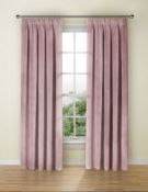Velvet Pencil Pleat Curtains, Dusky Pink RRP £149